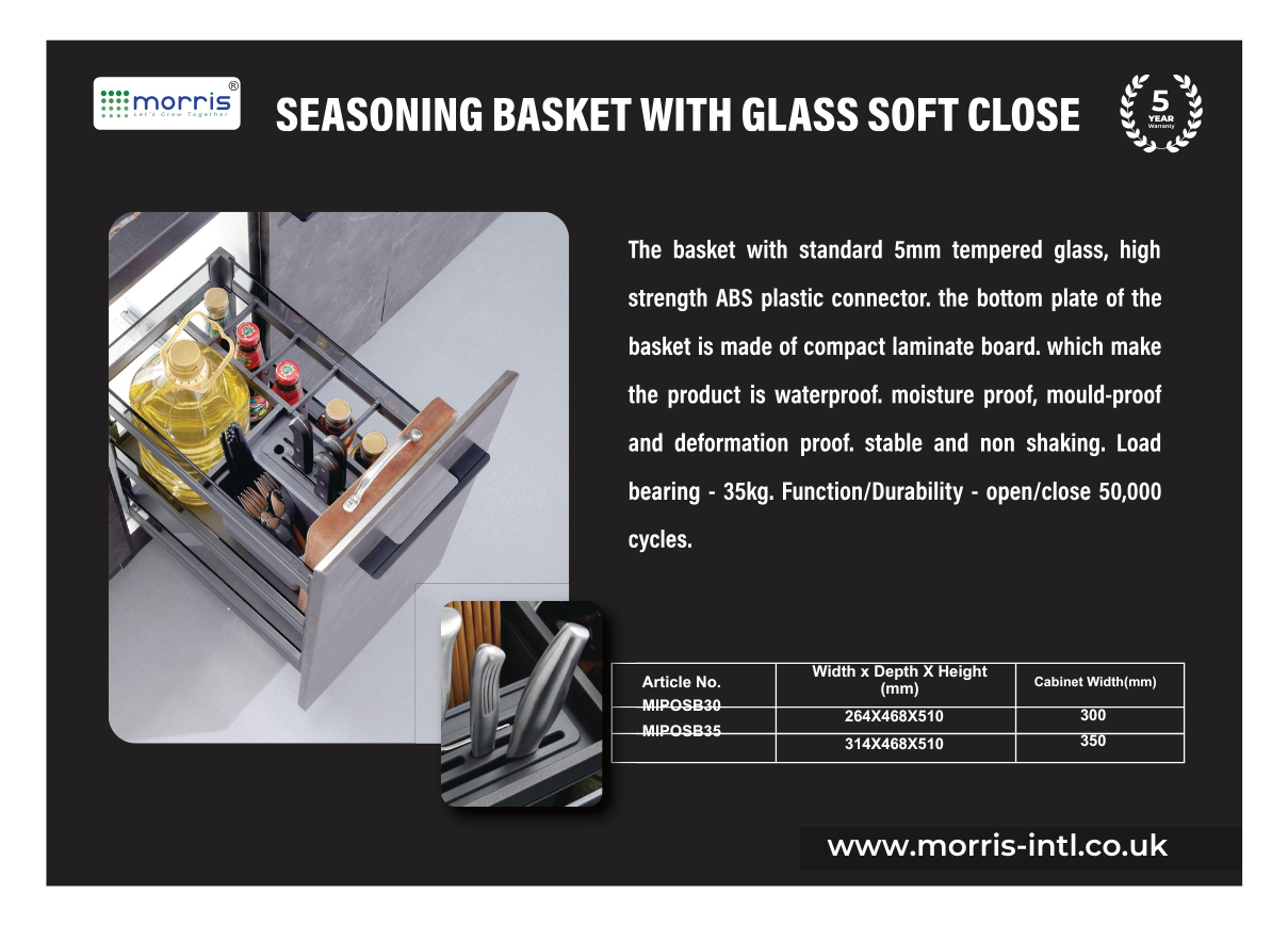 Seasoning Basket with Glass Soft Close