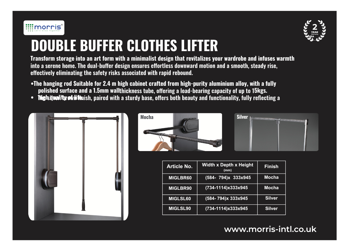 Double Buffer Clothes Lifter